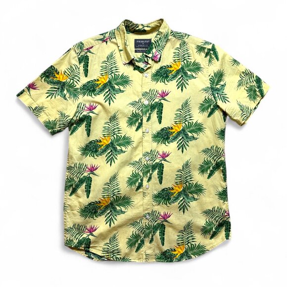 Primark Other - Yellow Tropical Print Button Down Shirt